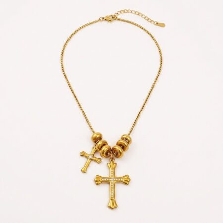 Celeste Cross Necklace - Ατσάλινο Κολιέ με Σταυρό