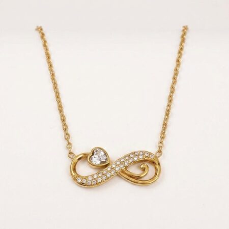 Infinity Love Necklace - Ατσάλινο Κολιέ με Άπειρο και Καρδιά