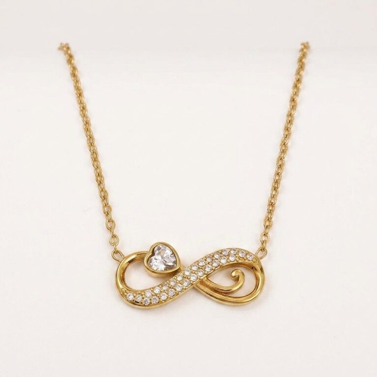 Infinity Love Necklace - Ατσάλινο Κολιέ με Άπειρο και Καρδιά