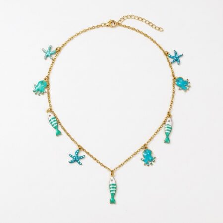 Ocean Charm Necklace - Ατσάλινο Κολιέ με Θαλάσσια Διακοσμητικά