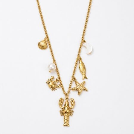 Ocean Charm Necklace - Ατσάλινο Κολιέ με Θαλασσινά Κρεμαστά