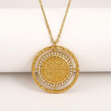 Elysian Medallion Necklace - Ατσάλινο Κολιέ με Κρεμαστό