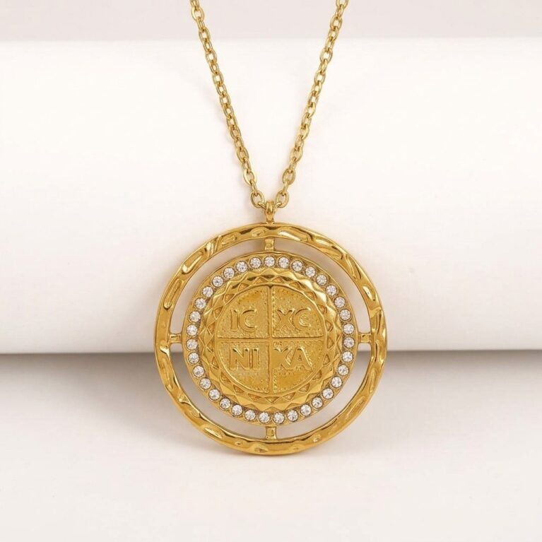 Elysian Medallion Necklace - Ατσάλινο Κολιέ με Κρεμαστό