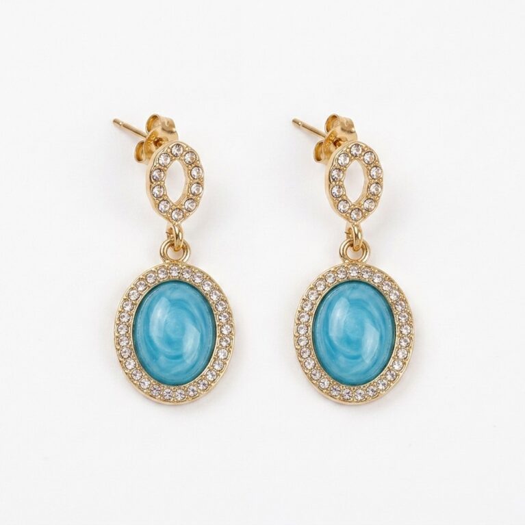 Aurora Earrings - Ατσάλινα Σκουλαρίκια με Κρεμαστό