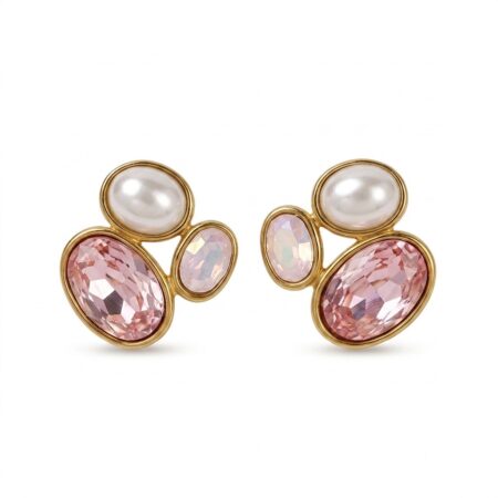 Aurora Earrings - Ατσάλινα Σκουλαρίκια με Πολύχρωμες Πέτρες