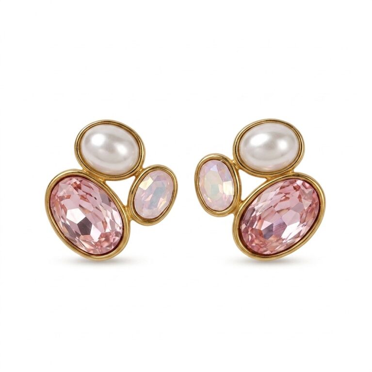 Aurora Earrings - Ατσάλινα Σκουλαρίκια με Πολύχρωμες Πέτρες