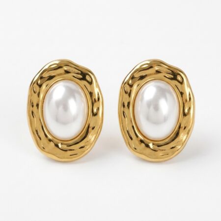 Odette Oval Pearl Earrings - Οβάλ Σκουλαρίκια με Πέρλα