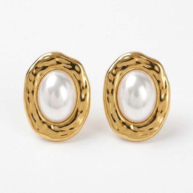 Odette Oval Pearl Earrings - Οβάλ Σκουλαρίκια με Πέρλα