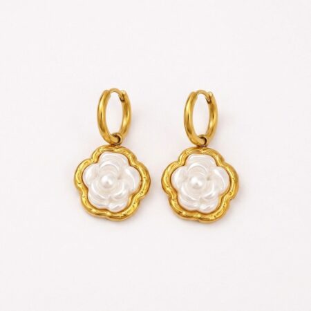 Flora Earrings - Ατσάλινα Σκουλαρίκια με Λουλούδι