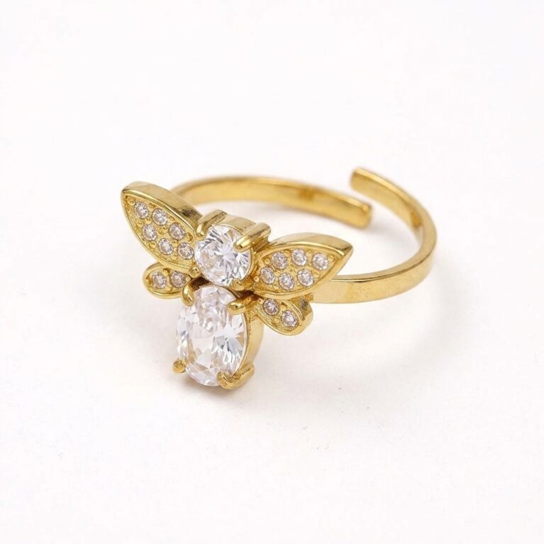 Butterfly Charm Ring - Ατσάλινο Δαχτυλίδι με Πεταλούδα