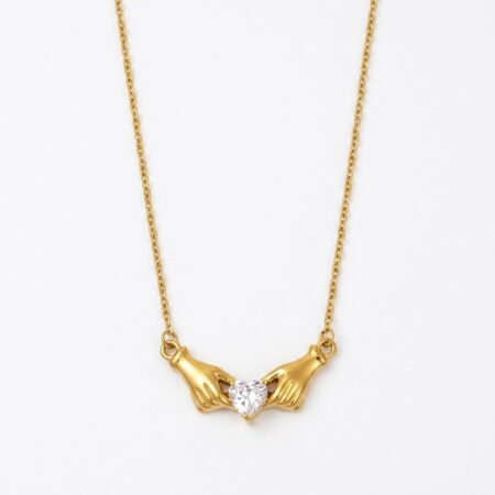 Heart Embrace Necklace - Ατσάλινο Κολιέ με Καρδιά