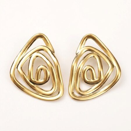Spiral Earrings - Ατσάλινα Σκουλαρίκια με Γεωμετρικό Σχέδιο