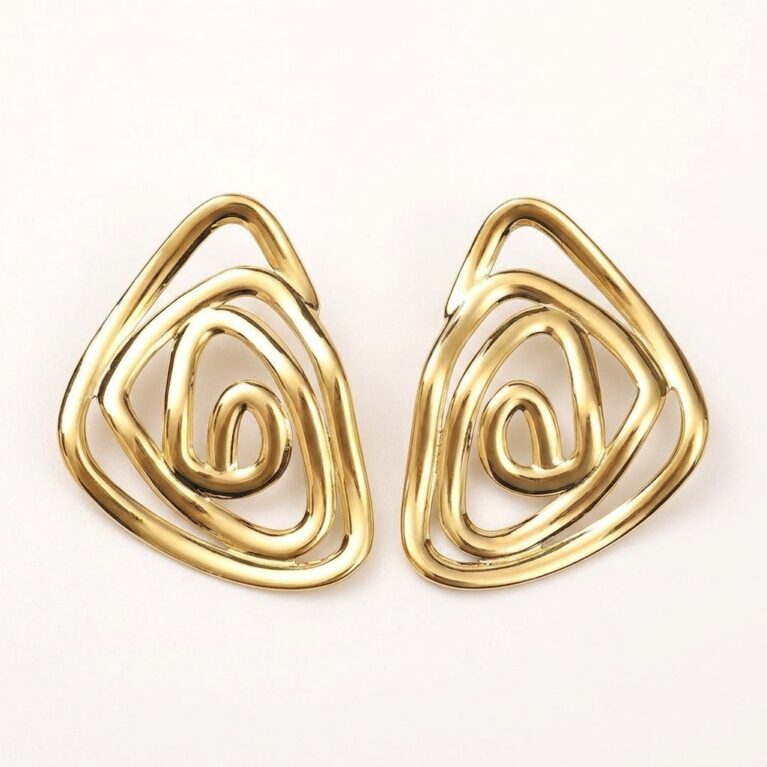 Spiral Earrings - Ατσάλινα Σκουλαρίκια με Γεωμετρικό Σχέδιο