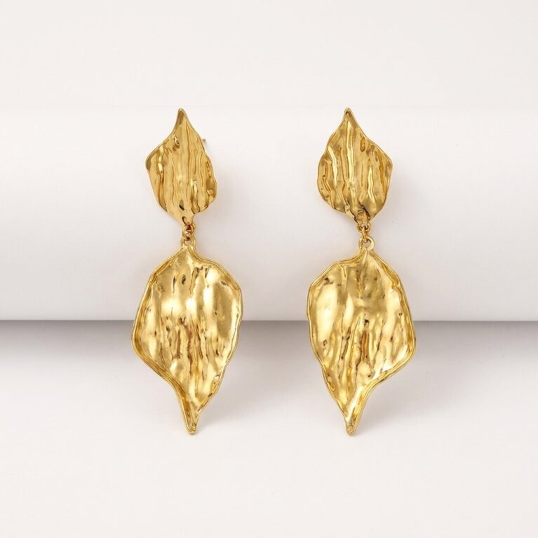 Leaf Elegance Earrings - Ατσάλινα Σκουλαρίκια με Φύλλα