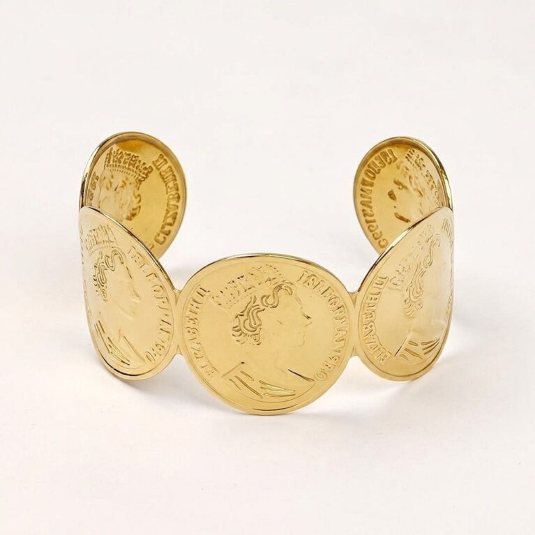 Coin Elegance Cuff - Ατσάλινο Βραχιόλι με Νομίσματα