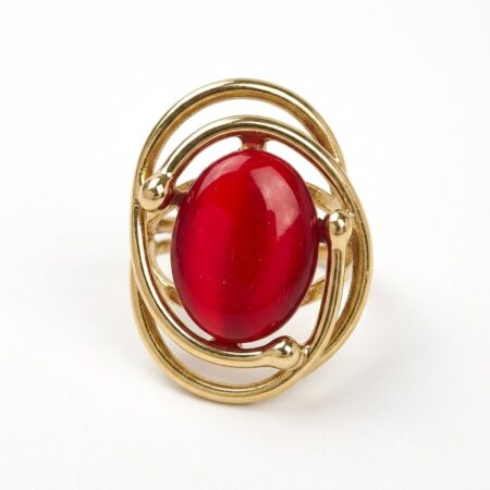 Stone Ring - Ατσάλινο Δαχτυλίδι με Πέτρα και Στροβιλιστές Λεπτομέρειες