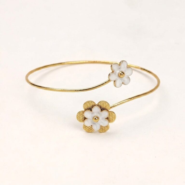 Flora Armlet - Ατσάλινο Βραχιόλι με Λουλούδια