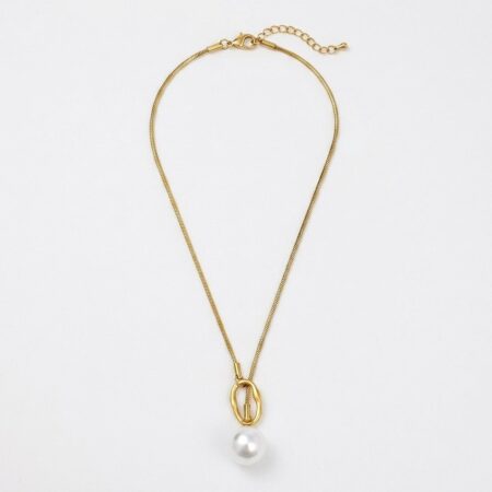 Elara Necklace - Ατσάλινο Κολιέ με Μαργαριτάρι