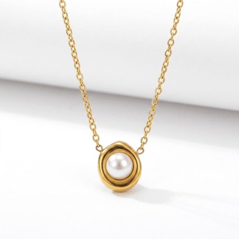 Pearl Essence Necklace - Ατσάλινο Κολιέ με Μαργαριτάρι