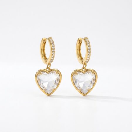 Amour Heart Earrings - Ατσάλινα Σκουλαρίκια με Καρδιά
