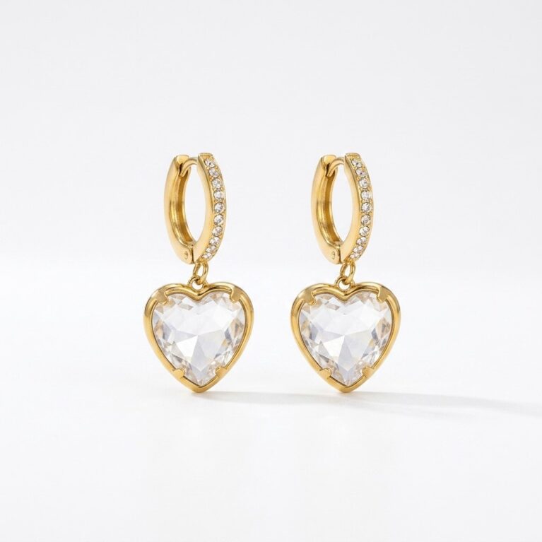 Amour Heart Earrings - Ατσάλινα Σκουλαρίκια με Καρδιά