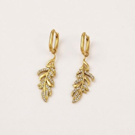 Leaf Earrings - Ατσάλινα Σκουλαρίκια με Φύλλα