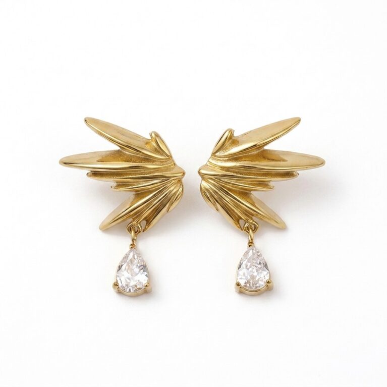 Astra Earrings - Ατσάλινα Σκουλαρίκια με Κρεμαστό