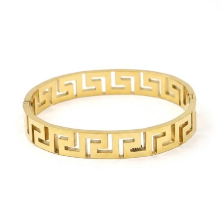 Geometric Elegance Bracelet - Ατσάλινο Βραχιόλι με Γεωμετρικό Μοτίβο