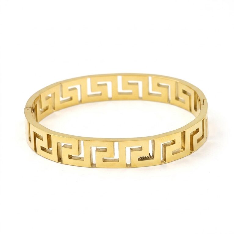 Geometric Elegance Bracelet - Ατσάλινο Βραχιόλι με Γεωμετρικό Μοτίβο