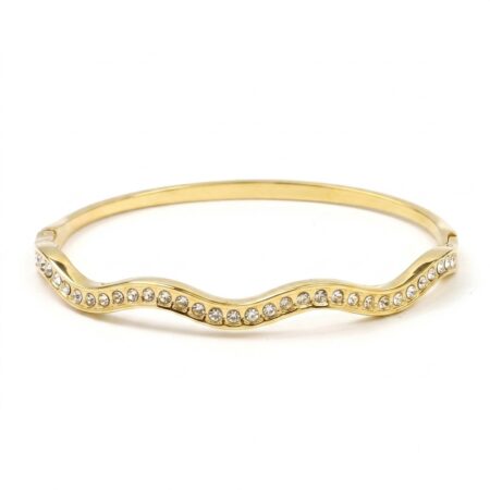 Wave Crystal Bracelet - Ατσάλινο Βραχιόλι με Κρύσταλλα