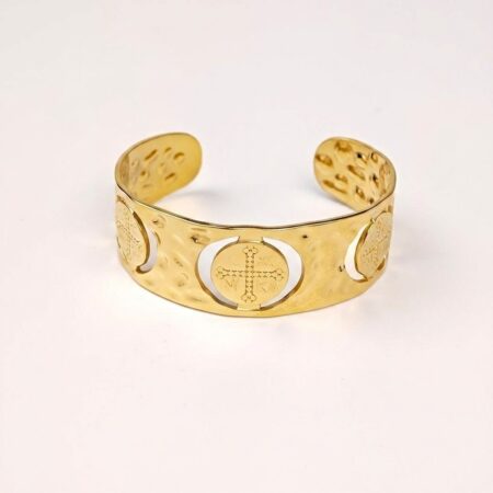 Aurelia Cross Cuff - Ατσάλινη Χειροπέδα με Σταυρό