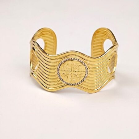 Nika Cuff Bracelet - Ατσάλινη Χειροπέδα Χρυσή