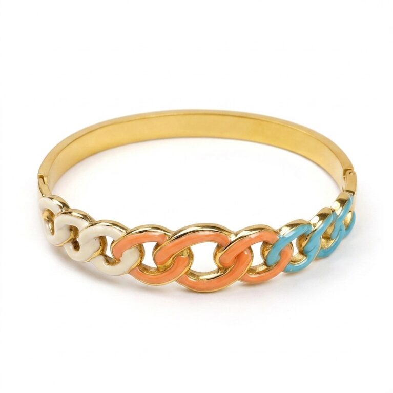 Bracelet - Ατσάλινο Βραχιόλι με Χρωματιστούς Κρίκους