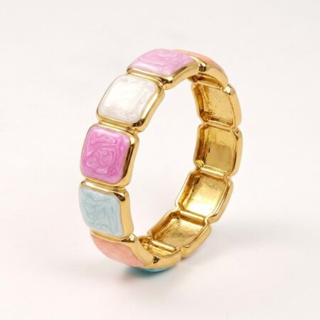 Aurora Pastel Bracelet - Ατσάλινο Βραχιόλι με Πολύχρωμα Στοιχεία