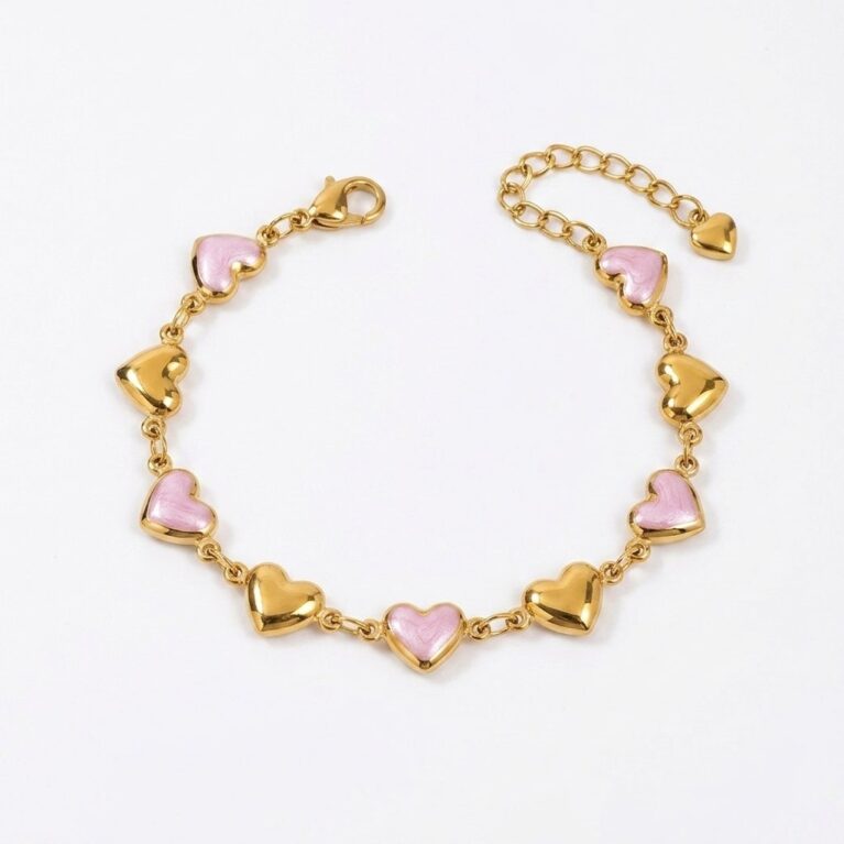 Amour Heart Bracelet - Ατσάλινο Βραχιόλι με Καρδιές