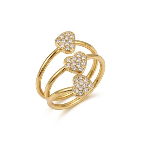 Amour Heart Ring - Ατσάλινο Δαχτυλίδι με Καρδιές
