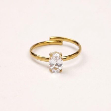 Luxe Shine Ring - Ατσάλινο Δαχτυλίδι με Πέτρα