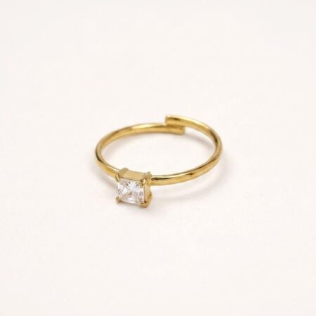 Elegance Duo Rings - Ατσάλινα Δαχτυλίδια με Πέτρα
