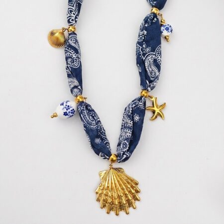 Arielle Necklace - Ατσάλινο Κολιέ με Κεραμικές Χάντρες