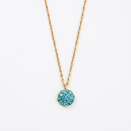 Azure Charm Necklace - Ατσάλινο Κολιέ με Τυρκουάζ Πέτρες