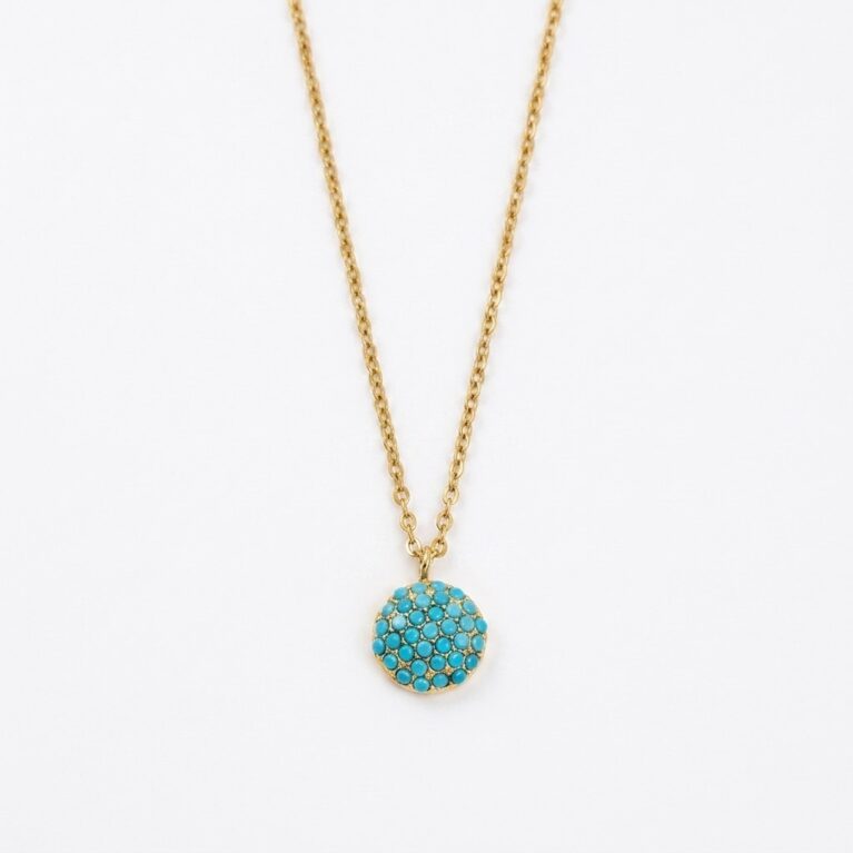 Azure Charm Necklace - Ατσάλινο Κολιέ με Τυρκουάζ Πέτρες