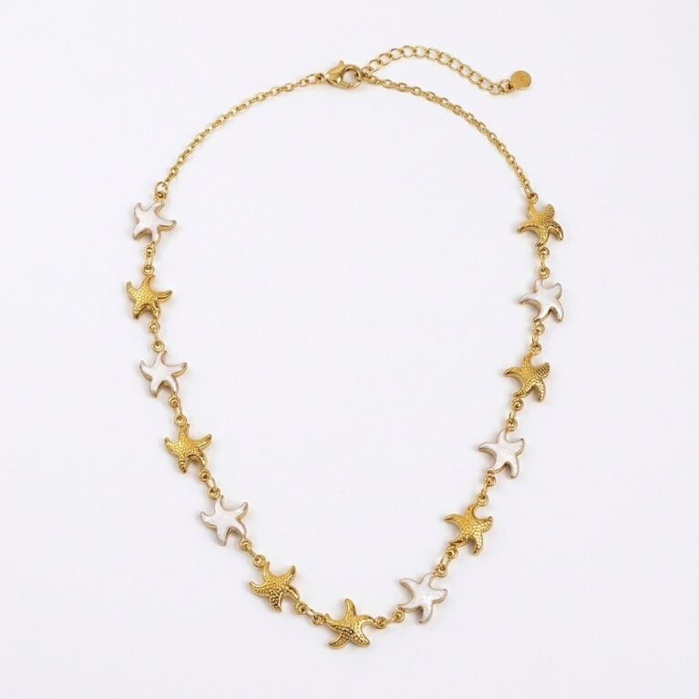 Starry Charm Necklace - Ατσάλινο Κολιέ με Αστερίες