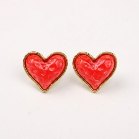 Amour Heart Earrings - Ατσάλινα Σκουλαρίκια Καρφωτά με Καρδιές