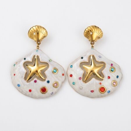 Astra Earrings - Σκουλαρίκια με Αστερία από Ανοξείδωτο Ατσάλι