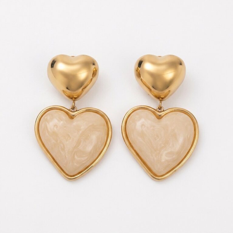 Heart Charm Earrings - Σκουλαρίκια Καρδιά από Ατσάλι