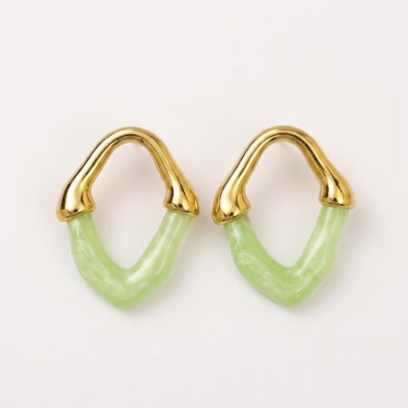 Aurora Earrings - Σκουλαρίκια από Ατσάλι με Χρωματιστό Στοιχείο