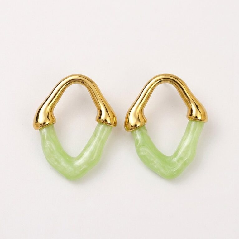 Aurora Earrings - Σκουλαρίκια από Ατσάλι με Χρωματιστό Στοιχείο