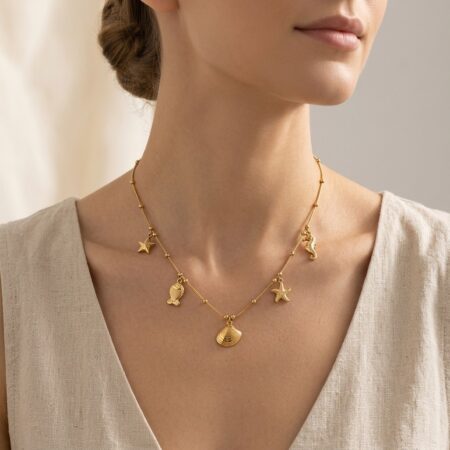 Marina Necklace - Ατσάλινο Κολιέ με Κρεμαστά