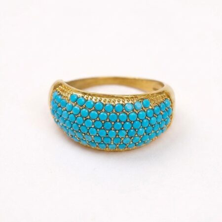 Turquoise Ring - Ατσάλινο Δαχτυλίδι με Τυρκουάζ Πέτρες