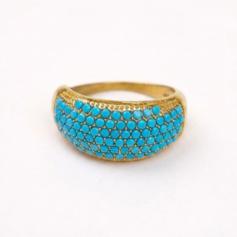 Turquoise Ring - Ατσάλινο Δαχτυλίδι με Τυρκουάζ Πέτρες